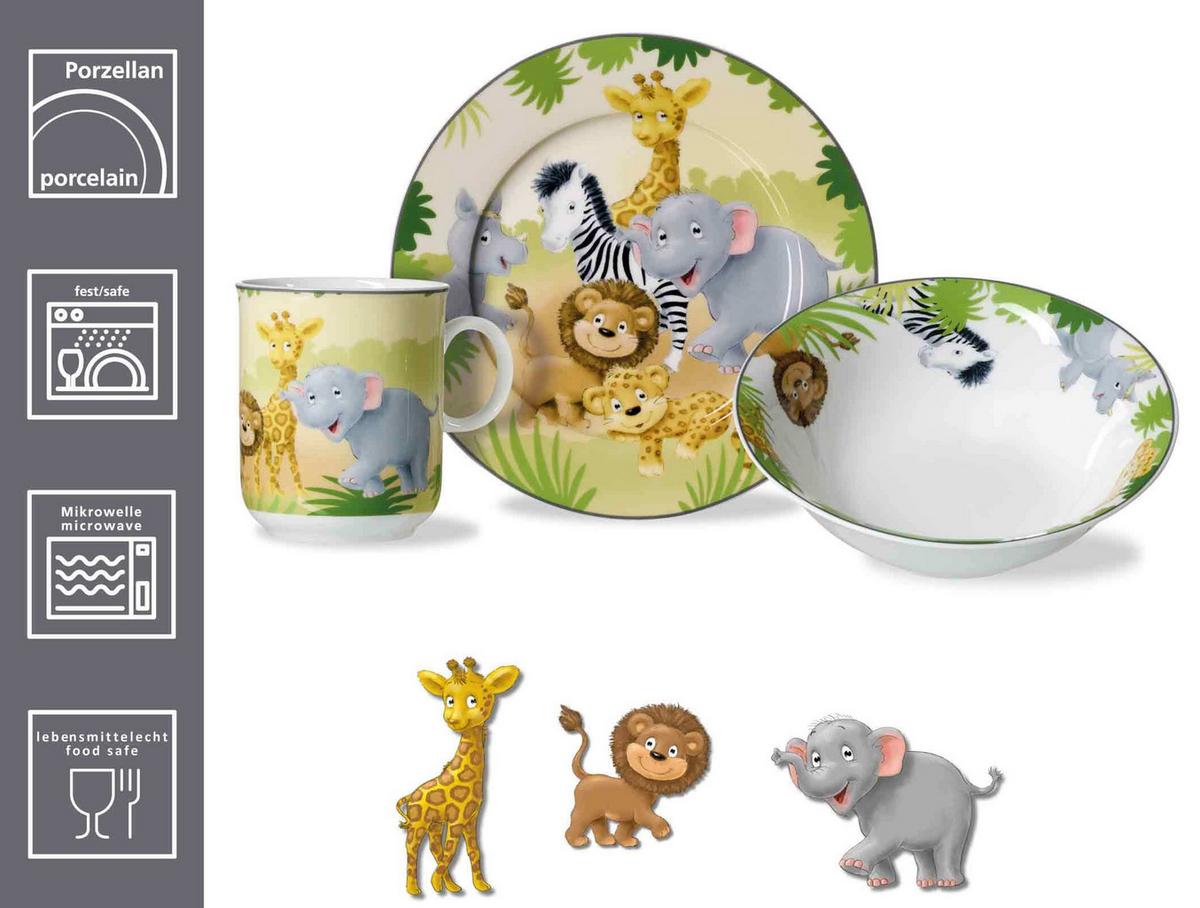 KINDERSET Afrikatiere bunt 3-tlg. - Multicolor, Keramik (20/11/20cm) - Ritzenhoff Breker
