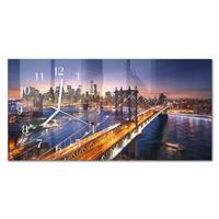 WANDUHR aus Glas 60x30 cm - New York - Lila, Glas (60/30/0.4cm) - TULUP