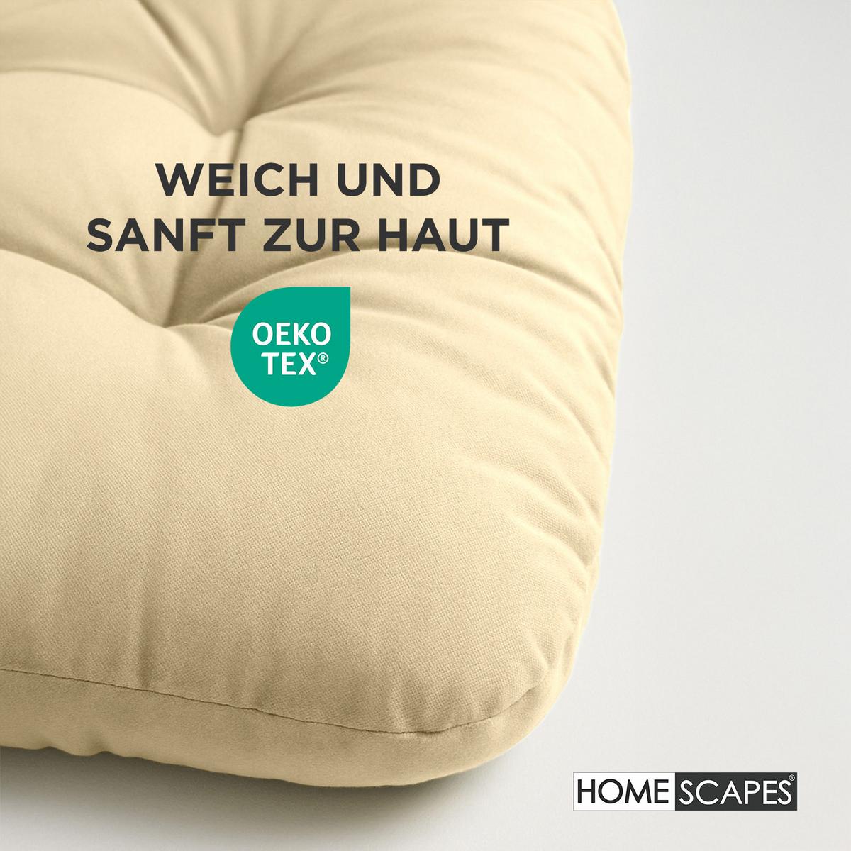 HÄNGESESSEL-KISSEN creme – halbrund, 80/120 cm - Creme, Textil (80/12/120cm) - Homescapes