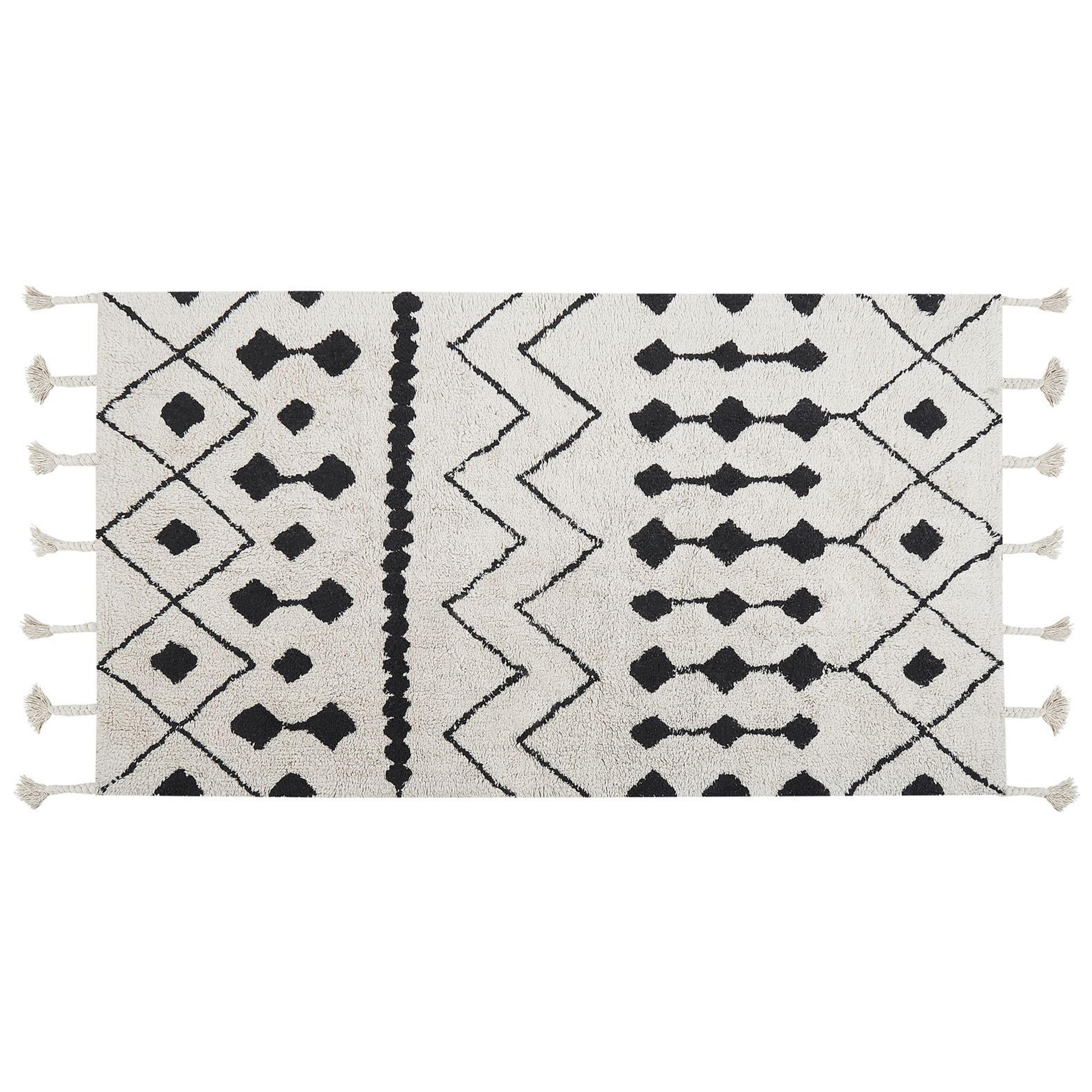 KURZFLOR-TEPPICH Khemisset 150/80 cm - Weiß, Textil (80/150cm) - Beliani