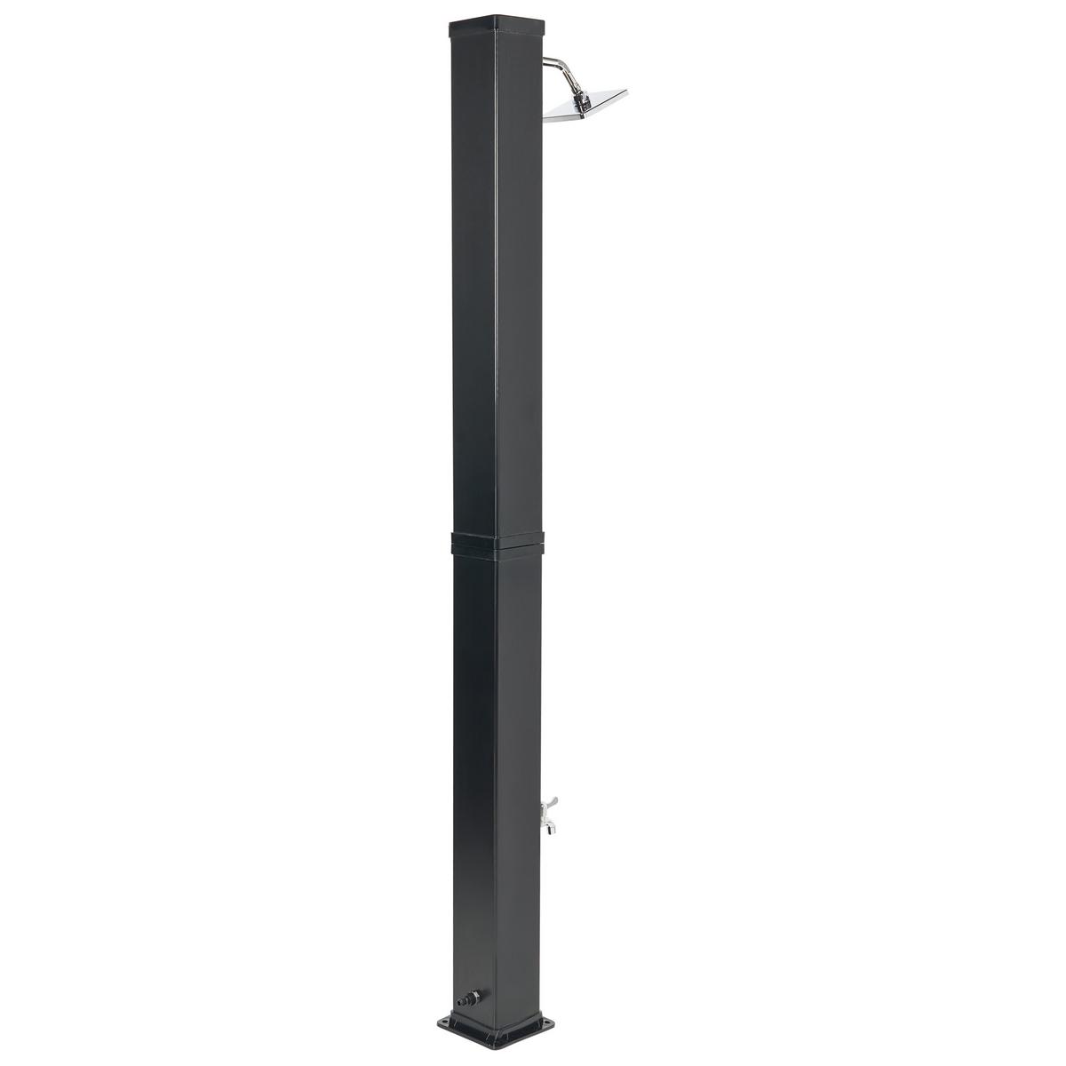 FREISTEHENDE solarbetriebene Gartendusche Schwarz Yaracuy - Schwarz, Kunststoff (19/217/19cm) - Beliani