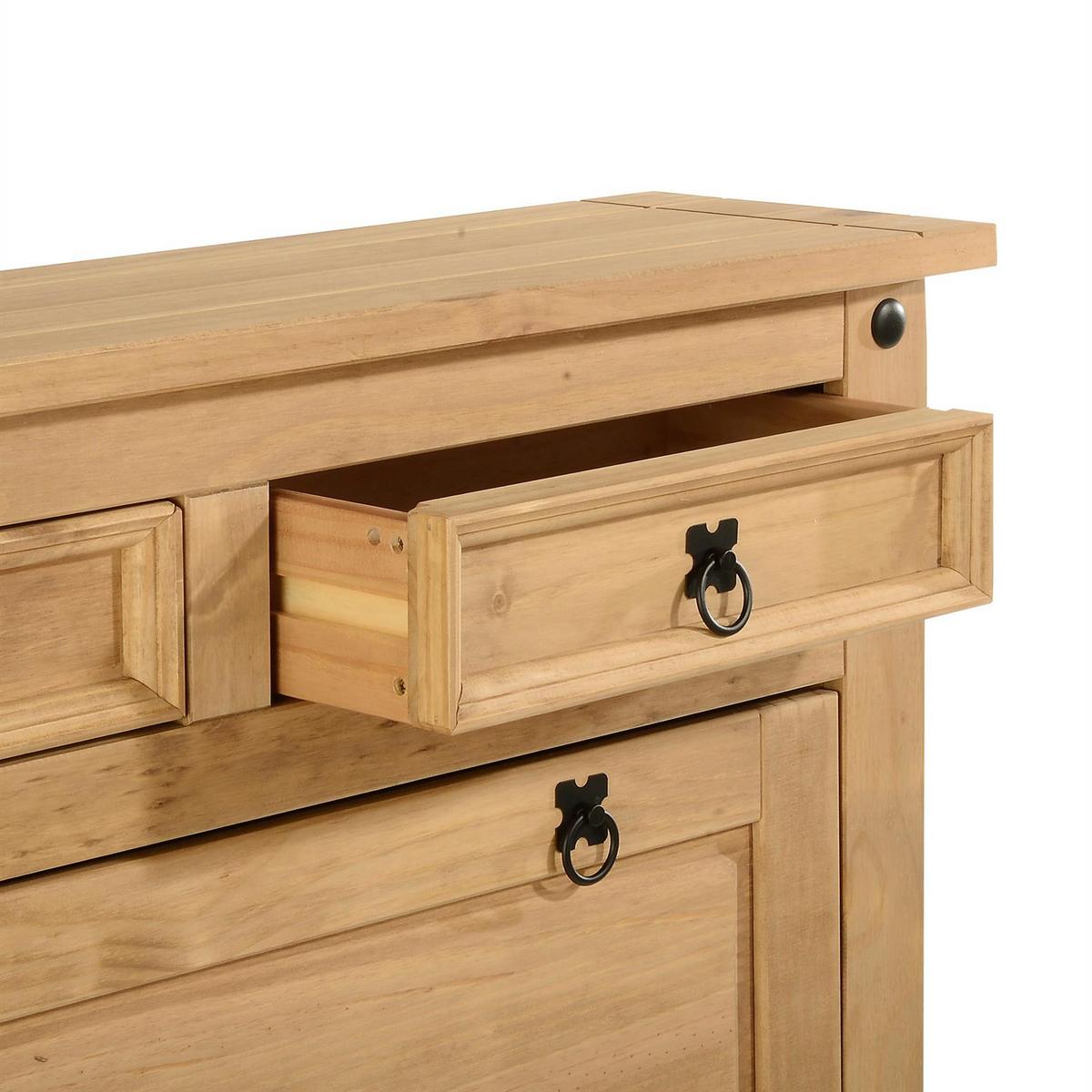 MEXIKO MÖBEL SCHUHSCHRANK TEQUILA - Kieferfarben, Holz (100/110/26cm) - IDIMEX