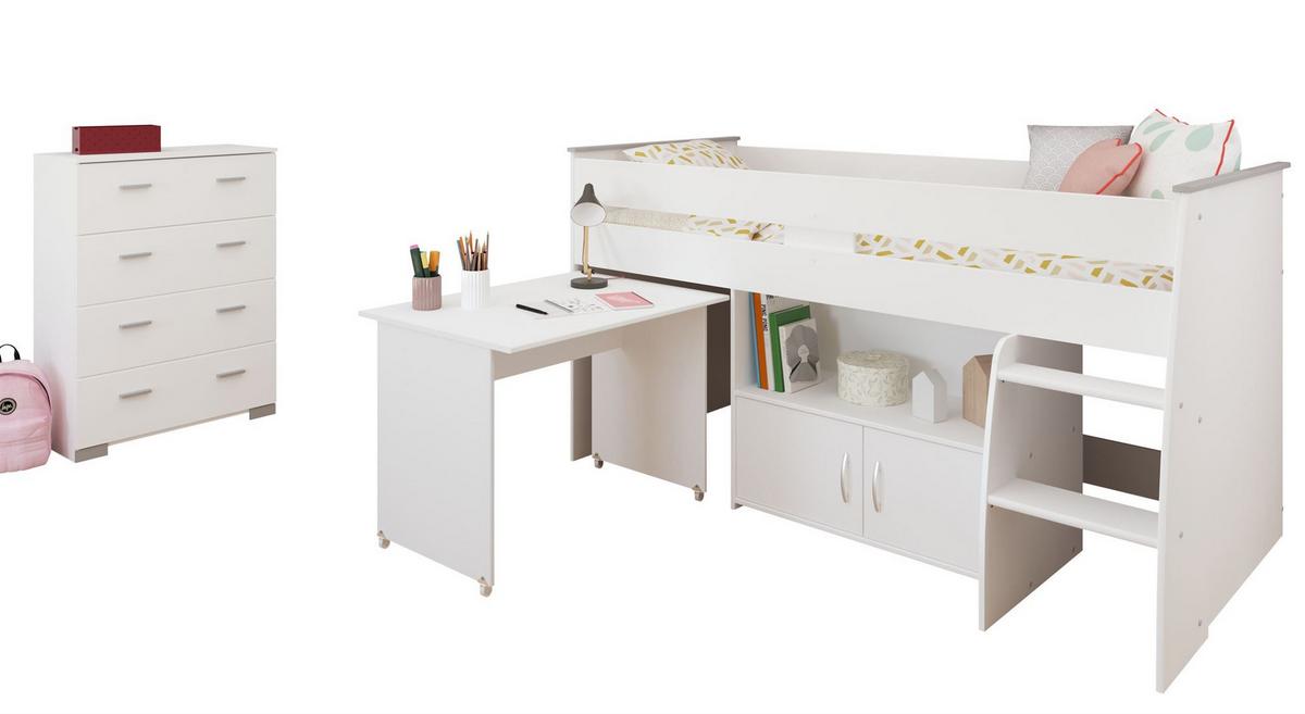 KINDERZIMMER SET Parisot Reverse 2-tlg. Holzdekor Weiß - Weiß, Kunststoff (100/1/200cm) - 58aufmkessel