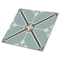 FLIESENAUFKLEBER 9 Stück 30x30 cm selbstklebend Königliches Ornament - Grau, Textil (30/1.6/30cm) - TULUP