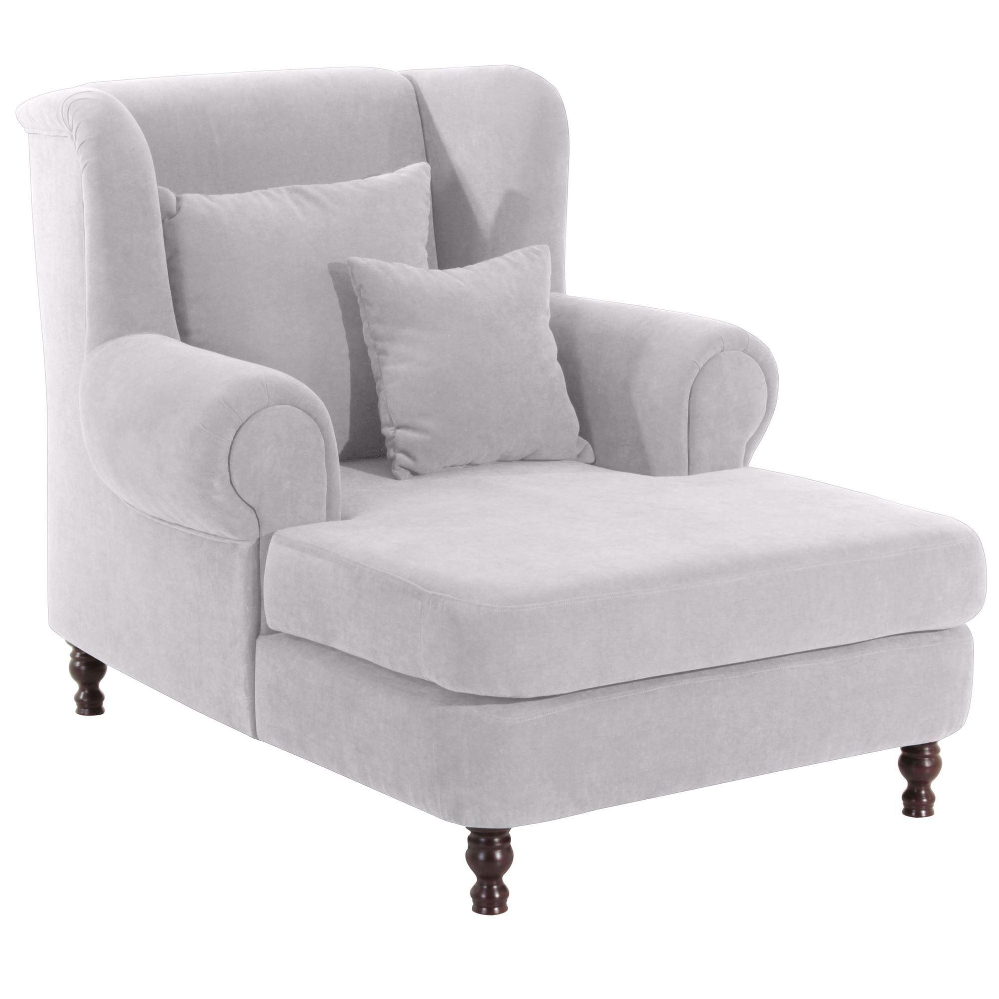SESSEL XXL Karley Bezug Veloursstoff Buche nussbaum dunkel / silber - Grau, Kunststoff (103/103/149cm) - 58aufmkessel