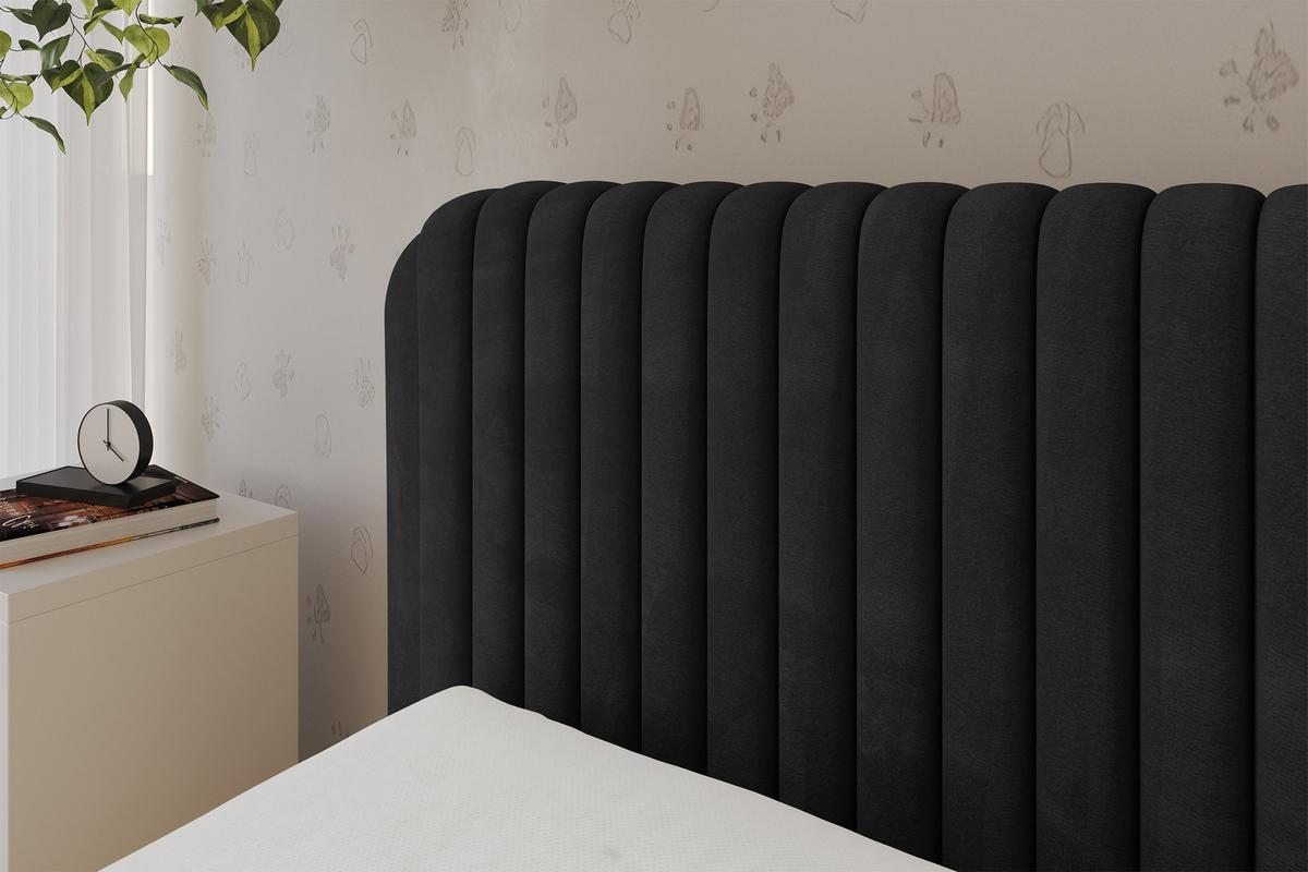EINZELLBETT Jugendbett mit Bettkasten, Rechts - AURY 100x200 Schwarz - Anthrazit, Holzwerkstoff/Textil (100/200cm) - ALTDECOR