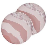 GARTENKISSEN 2er-Set abstraktem Motiv pastellrosa 40 cm Campei - Rosa, Textil (40/40cm) - Beliani