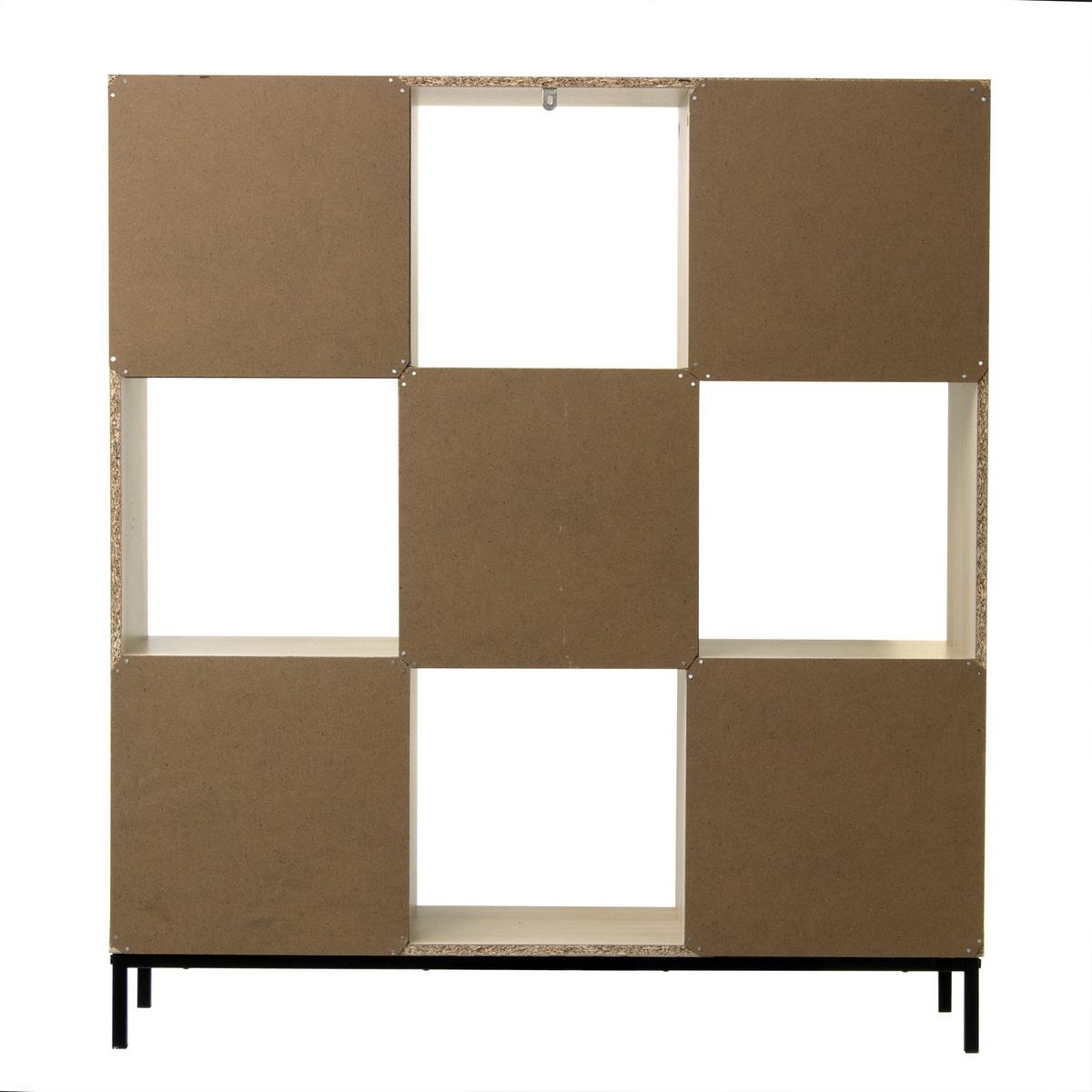 REGAL mit 9 Fächern und Metallfüßen - Eschefarben, Holzwerkstoff (29.8/103.3/33.5cm) - Calicosy