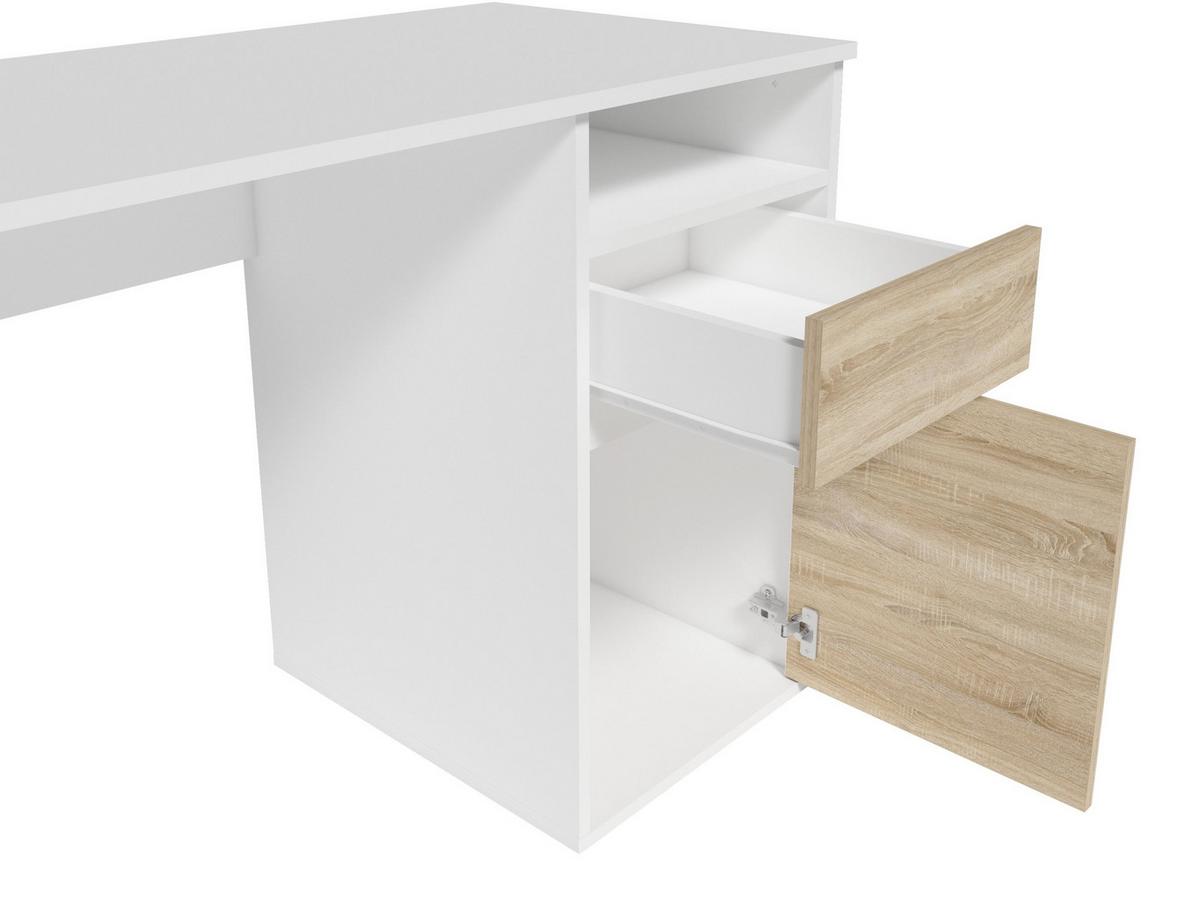 SCHREIBTISCH REGIS 120x53x75,5 cm Bürotisch Computertisch, Weiß - Weiß, Holzwerkstoff (53/120/75.5cm) - MASSENO