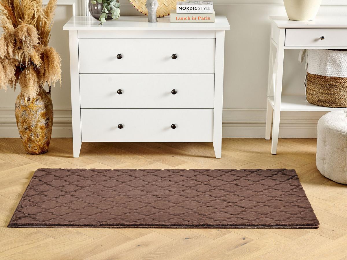 SHAGGY-KUNSTFELLTEPPICH Gharo 150/80 cm - Braun, Kunststoff (80/150cm) - Beliani