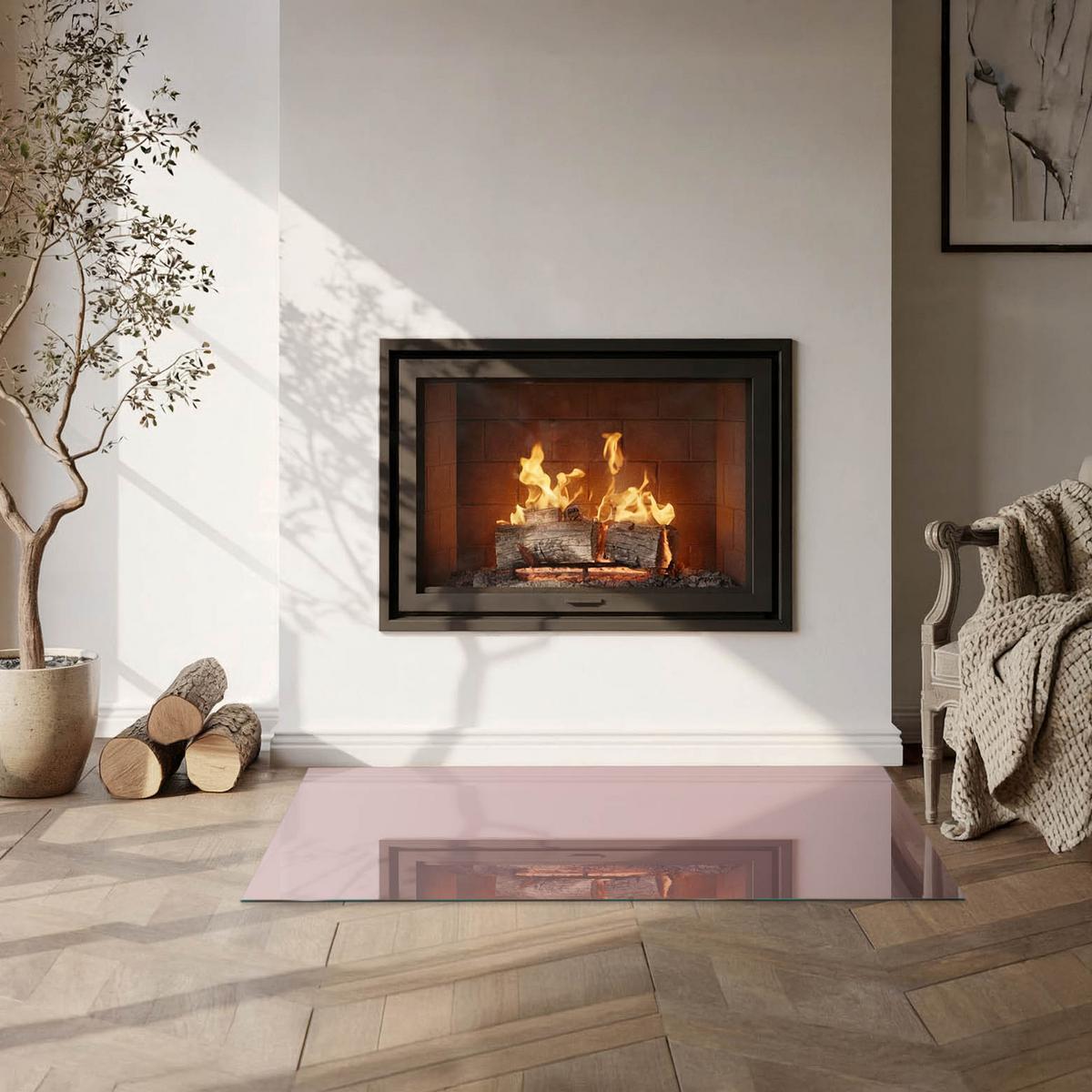 GLASPLATTE für Kamin 100x50 cm - Pink, Glas (100/50/0.4cm) - TULUP