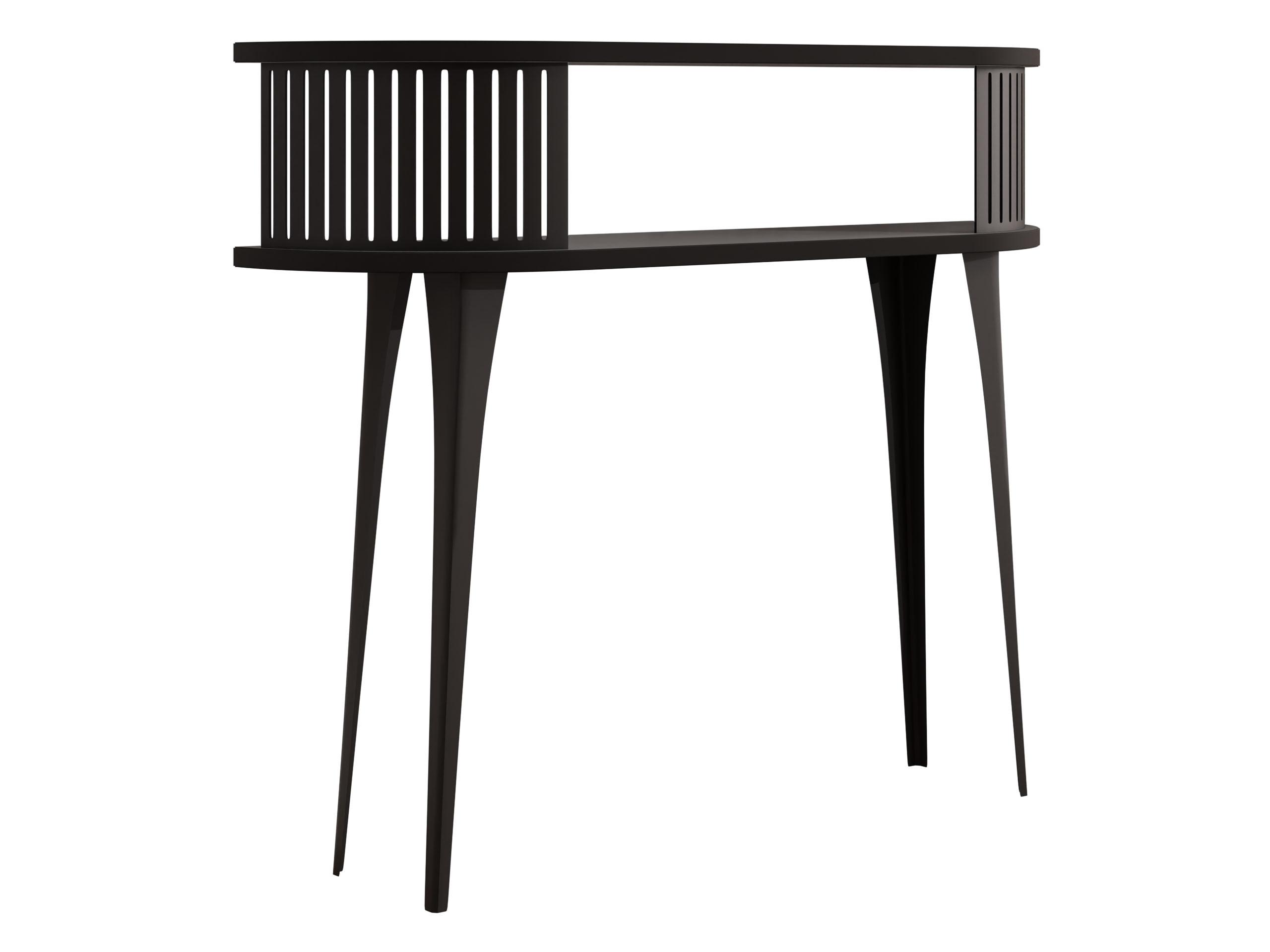 KONSOLENTISCH Roenni Oval - Schwarz, Holzwerkstoff/Metall (100/25/86cm) - MIRJAN24