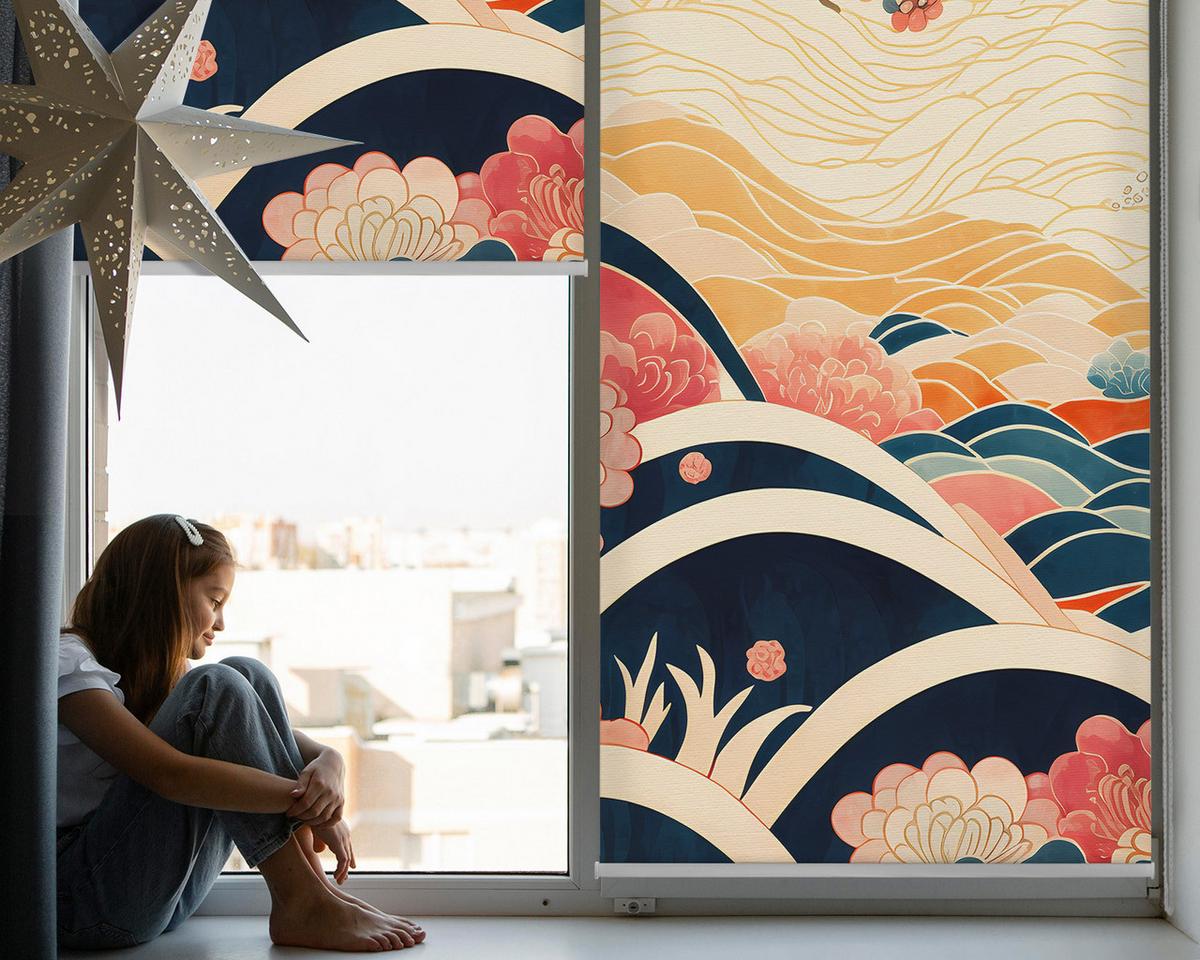 INNENROLLO - Fensterrollo - Rollo - 100x100 cm - Blumenwelle - Weiß, Kunststoff (100/100/0.5cm) - TULUP