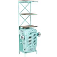 WEINREGAL, blau, 84x40x185cm - Blau, Metall (84/185/40cm) - Wanderlust