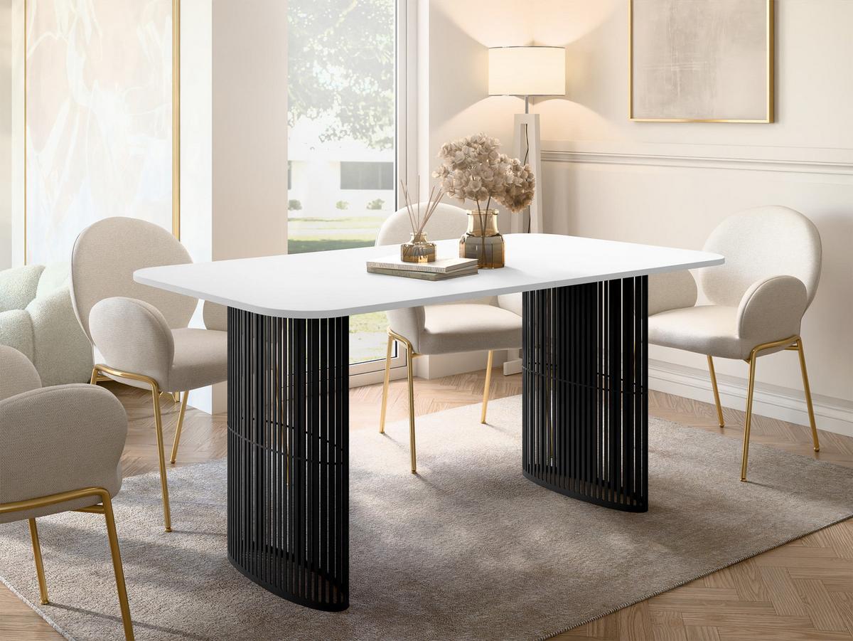 ESSTISCH Arcadia 160 - Schwarz/Weiß, Holzwerkstoff/Metall (90/160/76cm) - MIRJAN24