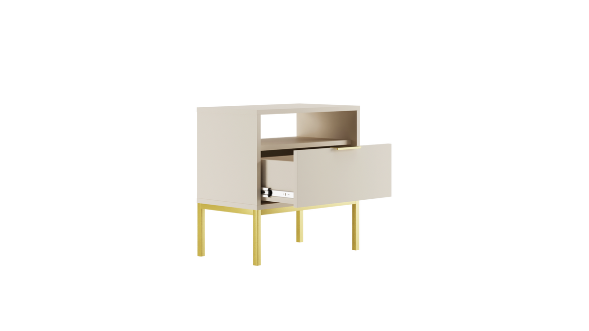NACHTSCHRANK Austin 33/56,4/55 cm - Kaschmir/Goldfarben, Holzwerkstoff (33/56/55cm) - RAUMHIRSCH FURNITURE