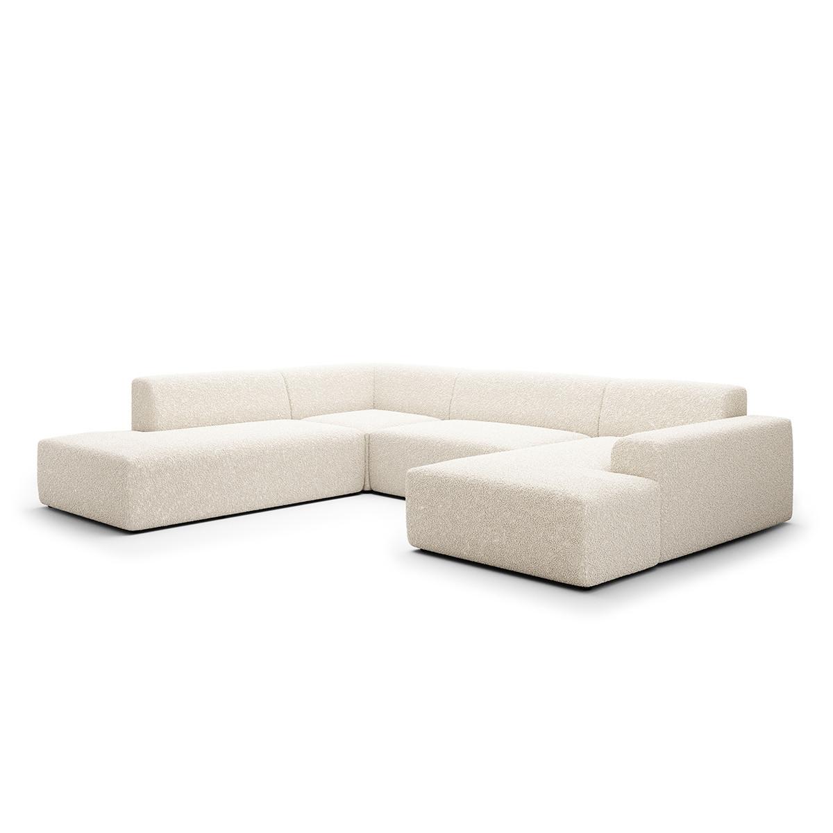PANORAMASOFA Torino 5 Sitzplätze Beige - Beige, Holz (326/104/190cm) - Petits-meubles