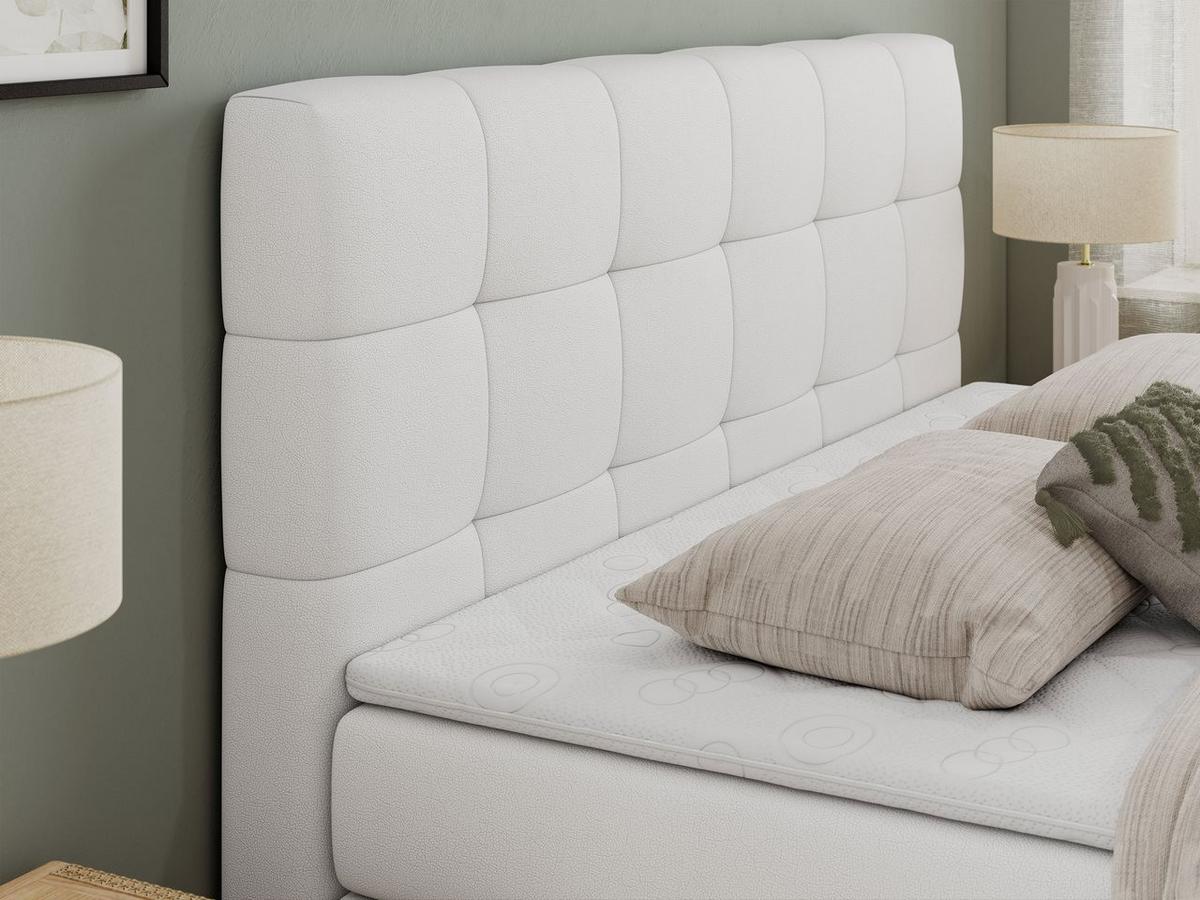 BOXSPRINGBETT LUKA KING 180/200 Weiß Kunstleder - H3 - Weiß, Holz/Textil (180/200cm) - MKS