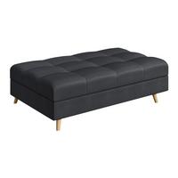 HOCKER Lorine Mikrofaser Anthrazit - Anthrazit, Textil (118/40/73cm) - S-Style Möbel
