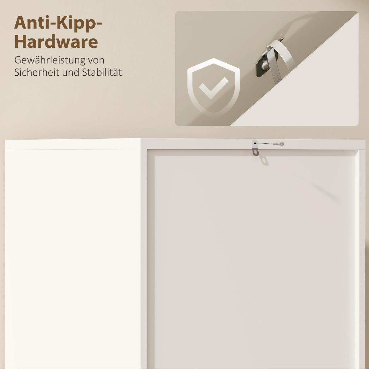 KÜCHENSCHRANK Spanplatte Weiß - Alufarben/Weiß, Holzwerkstoff/Metall (35/180/40cm) - HOMCOM