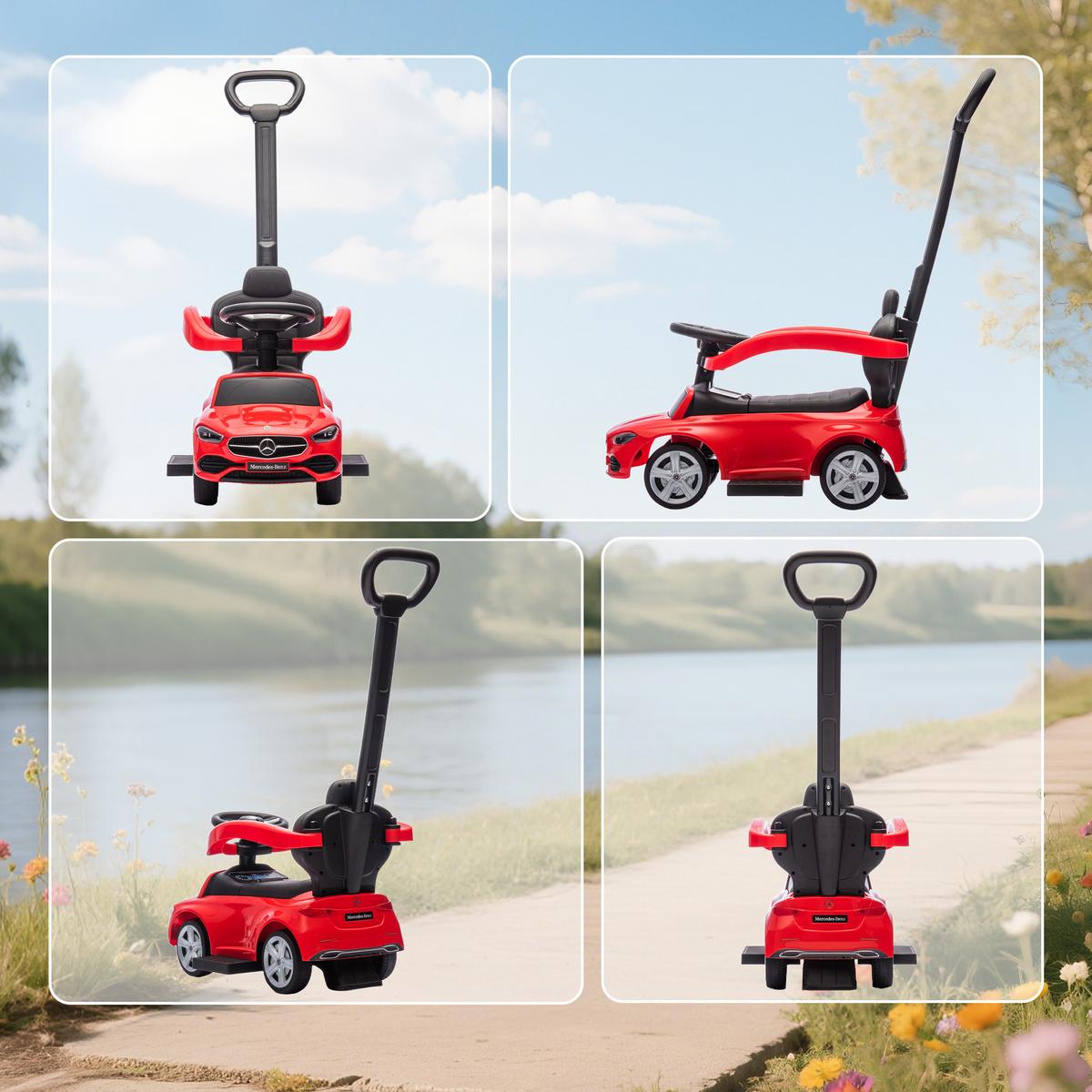 KINDER-RUTSCHAUTO Kunststoff Stahl Rot - Rot, Kunststoff (91/40/83cm) - AIYAPLAY