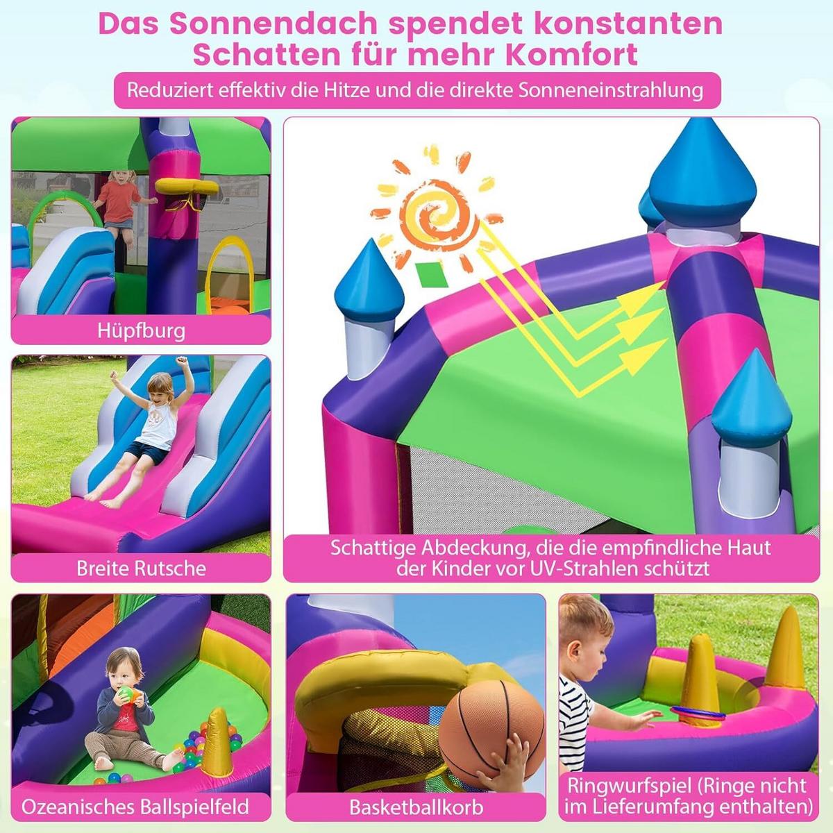 HÜPFBURG 300cm Multicolor - Multicolor, Kunststoff (332/385/300cm) - COSTWAY
