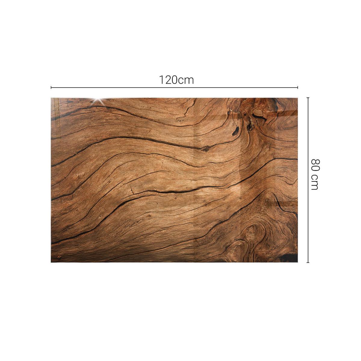 TISCHPLATTE 120x80 cm Natürliche Holzmaserung - Braun, Glas (0.4/120/80cm) - TULUP