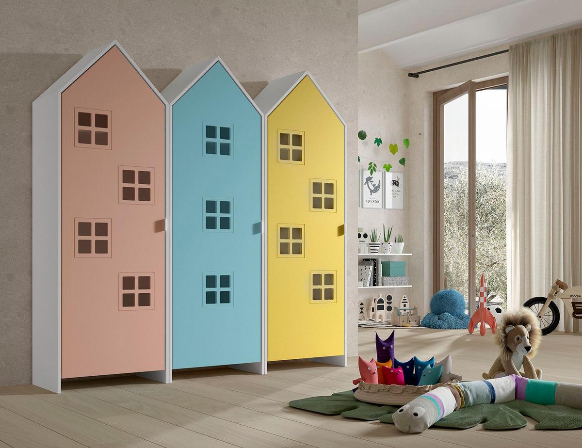REGALSCHRANK Set Kania 173x37x171 MDF Weiß /Bunt - Blau/Pink, Holzwerkstoff (173/171/37cm) - 58aufmkessel