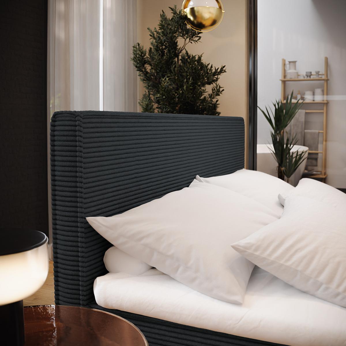 BOXBETT PELLIO 140x200 cm mit Matratze und Topper - Schwarz - Schwarz, Holz (140/200cm) - MASSENO
