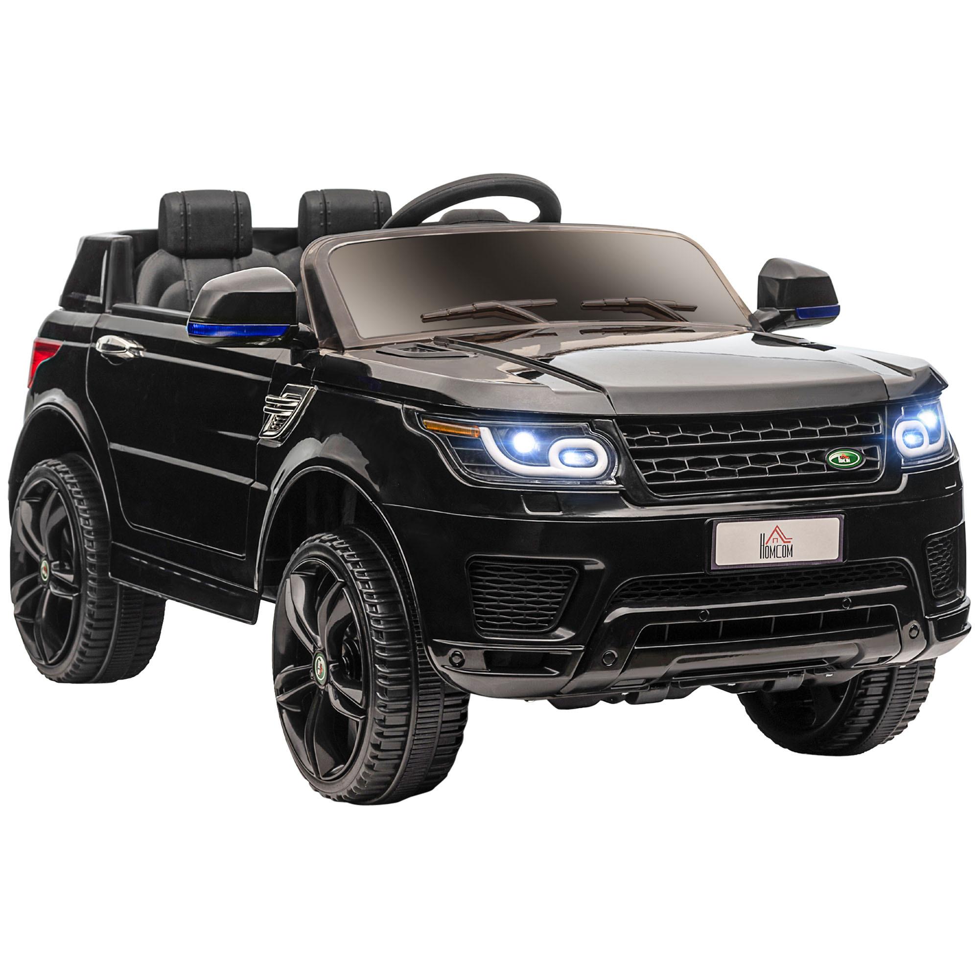 KINDER Elektroauto, SUV mit Fernbedienung, Musikfunktion, bis 5 km/h, Schwarz - Schwarz, Metall (110/68/52cm) - HOMCOM