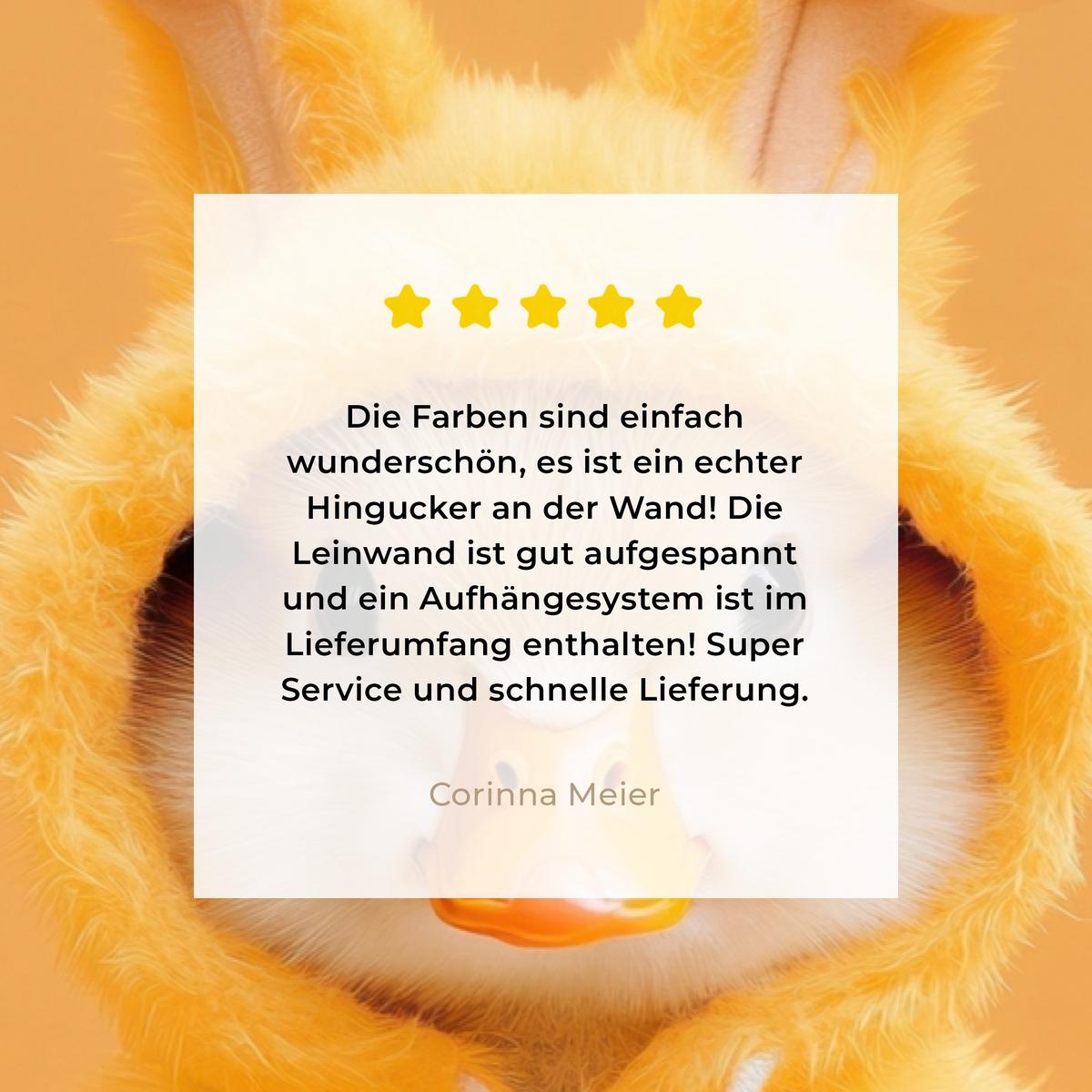 LEINWANDBILD Osterhase - Kostüm - Ente Wanddeko 90x60 cm - Gelb, Textil (90/60cm) - MuchoWow