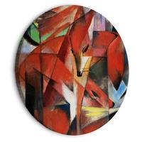 RUNDES BILD Schwarz 40/40 cm - Rot/Schwarz, Textil (40/40cm) - KUNSTLOFT