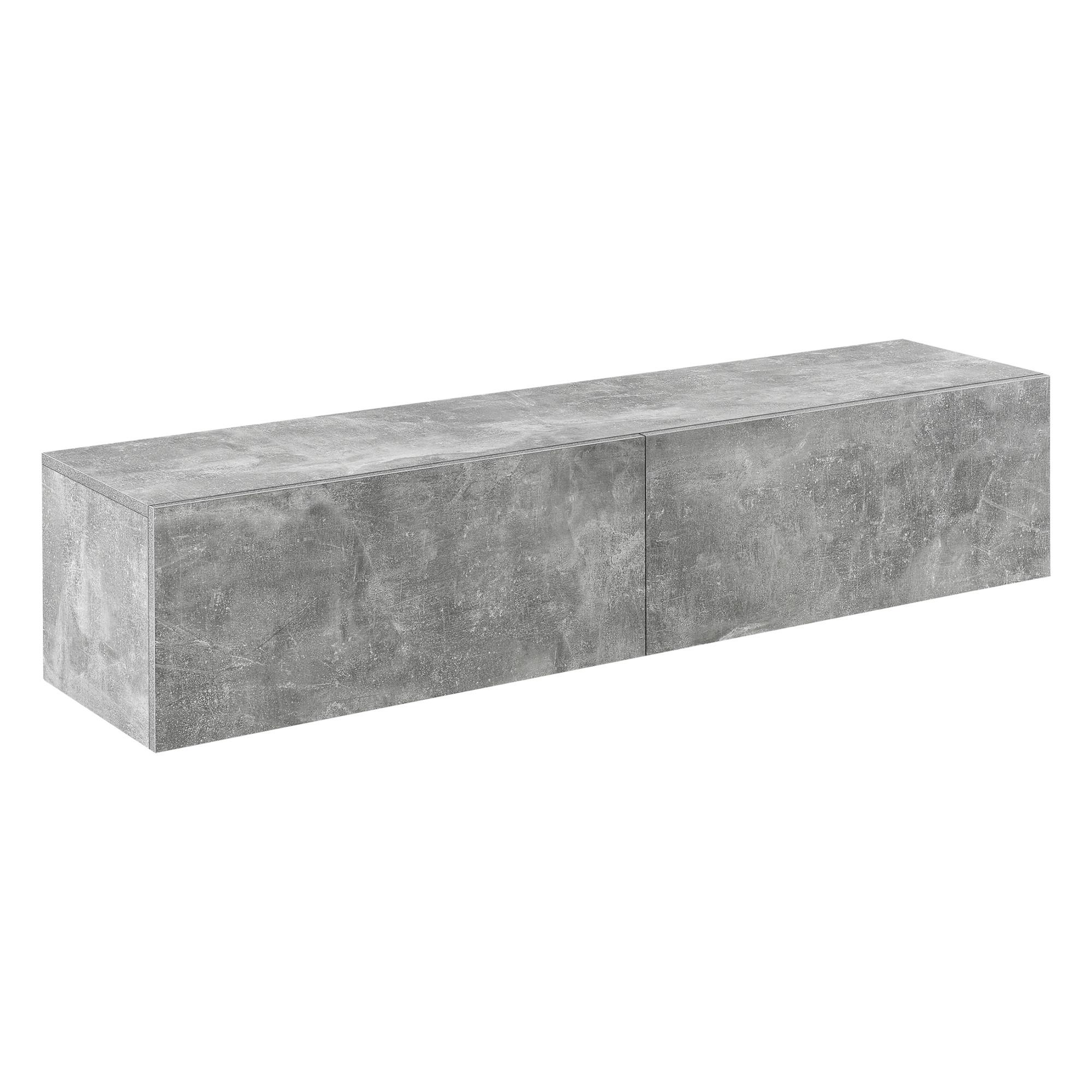 HÄNGELOWBOARD Evaton - Grau, Holzwerkstoff (140/30/33cm) - [en.casa]
