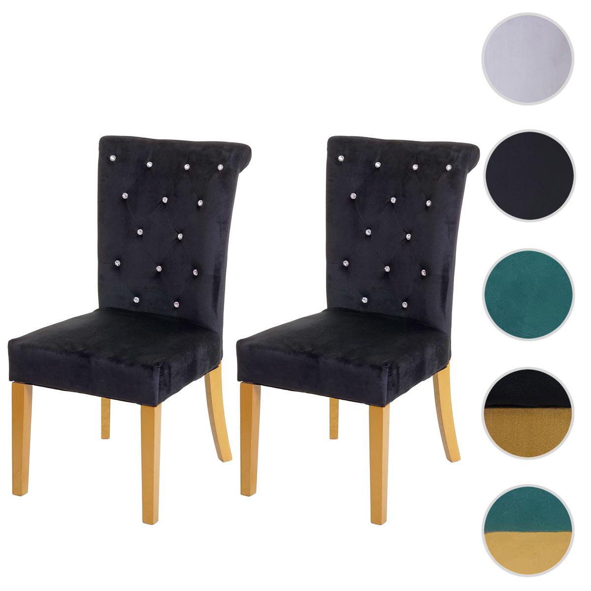ESSZIMMERSTUHL Schwarz, Gold 2er-Set - Goldfarben/Schwarz, Textil (51/100/64cm) - MCW