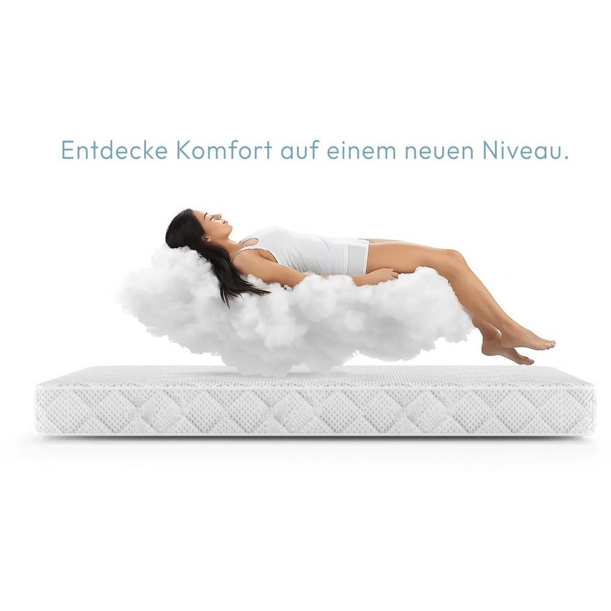 FEDERNKERNMATRATZE Mediro Form 20 cm,7-Zone, mit Hoch-Elastischer-Schaum, H2, 140x200 - Weiß, Kunststoff (140/200cm) - Beautysofa