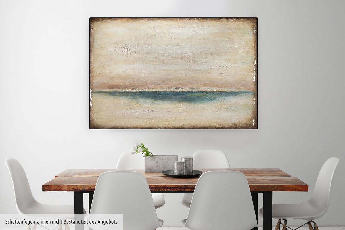 ÖLGEMÄLDE 120/80 cm - Blau/Beige, Holz/Textil (120/80cm) - KUNSTLOFT