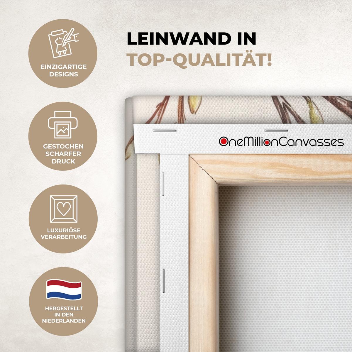 LEINWANDBILD Osterkuchen - Schleife - Eier Wandbilder 80x60 cm - Creme, Textil (80/60cm) - MuchoWow