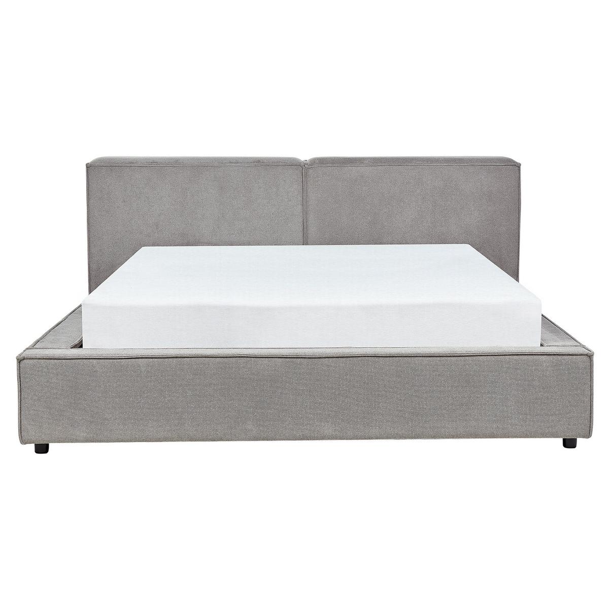POLSTERBETT 160/200cm Grau Linards - Grau, Textil (160/200cm) - Beliani
