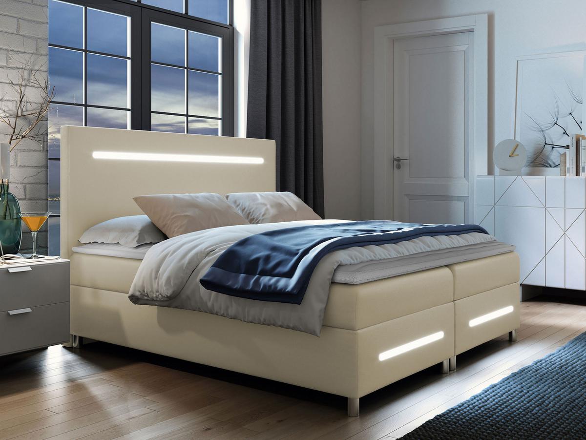 BOXBETT Enter LED - H3 - Naturfarben, Holz (180/200cm) - MIRJAN24