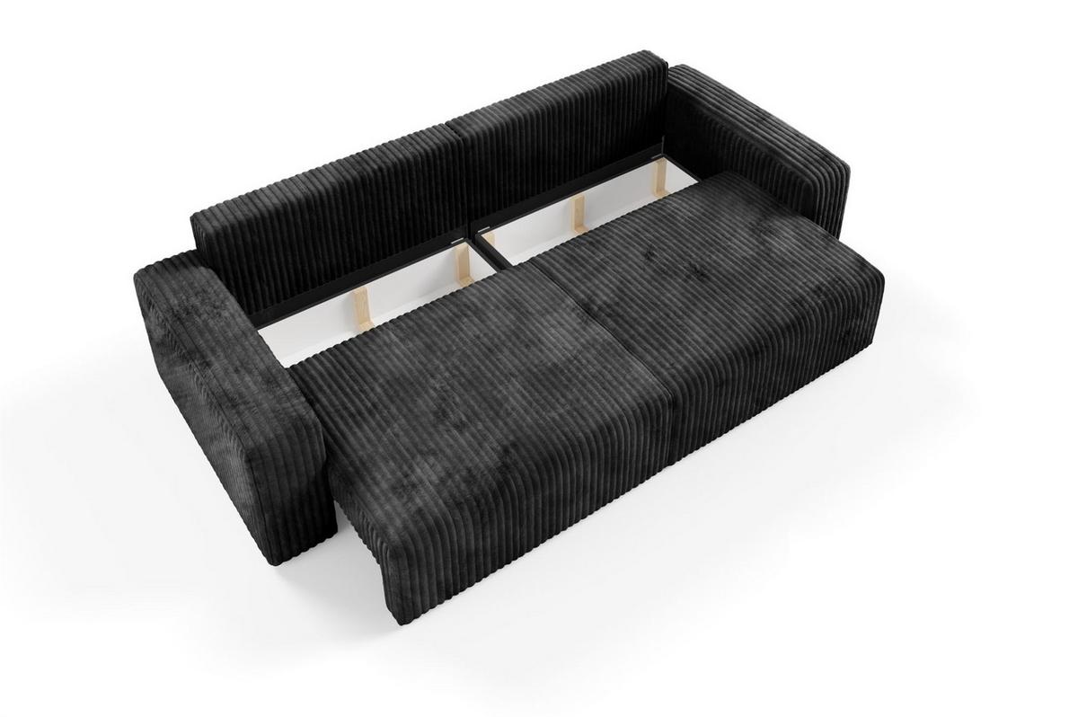 SCHLAFSOFA Natalia - Schwarz, Holzwerkstoff/Textil (252/85/105cm) - Fun Möbel