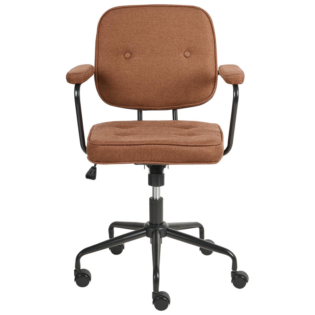 SCHREIBTISCHSTUHL Stoff Goldbraun Pawnee - Goldfarben, Textil (64/88/64cm) - Beliani