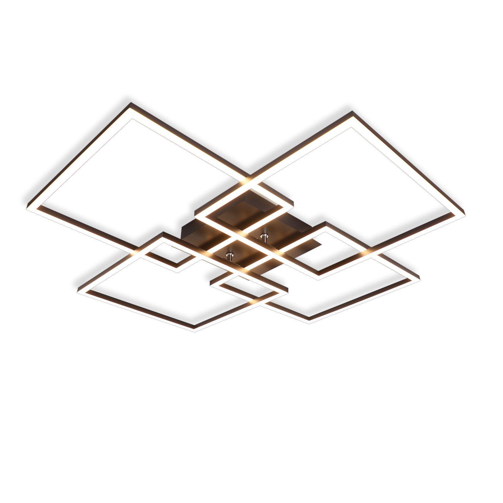LED-DECKENLEUCHTE Gallegos 72.4/72.4/7.3 cm - Schwarz, Metall (72.4/72.4/7.3cm) - Nettlife