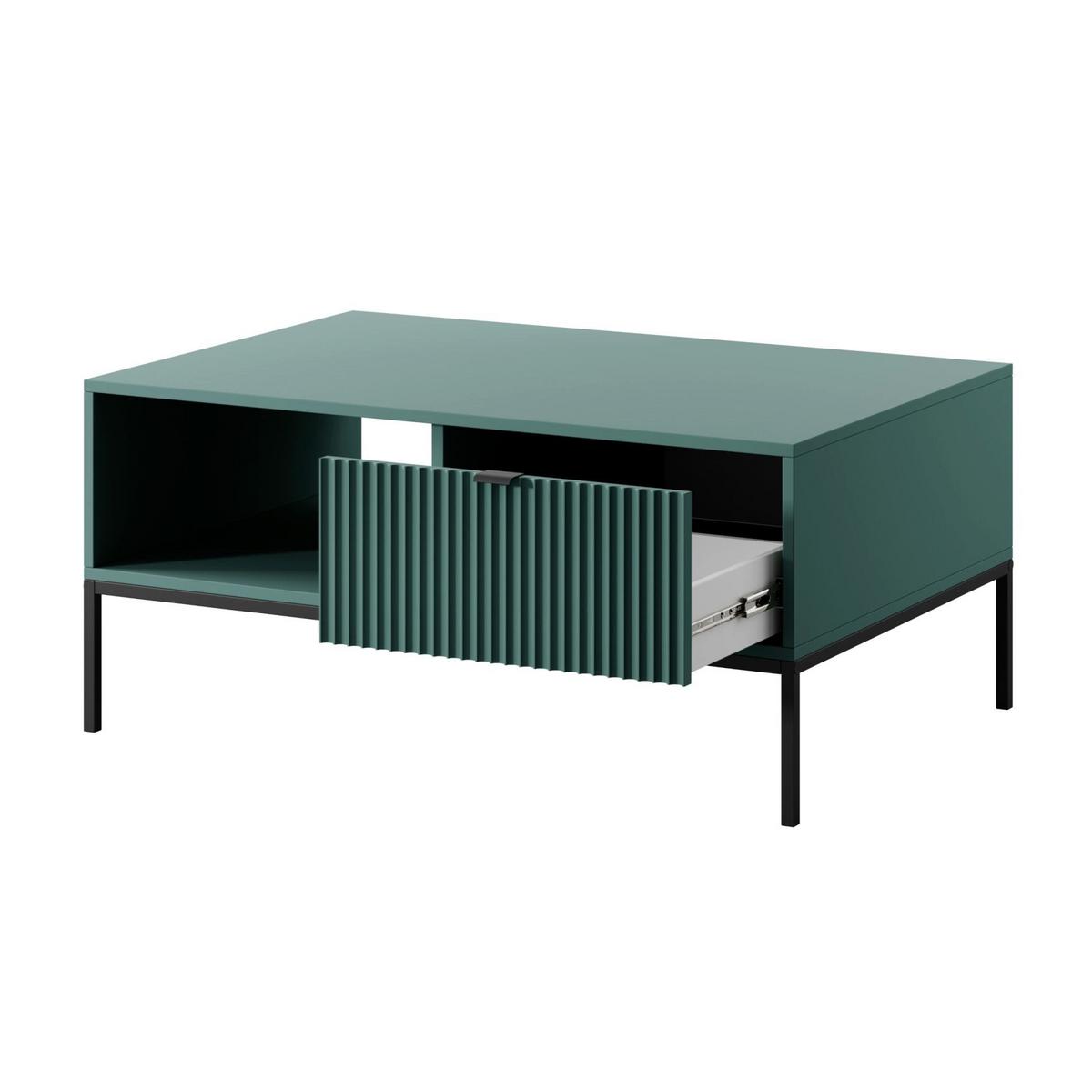 WOHNZIMMERTISCH Vellore Grün / Schwarz 104x68 cm - Grün, Holzwerkstoff/Metall (68/104/46cm) - Selsey