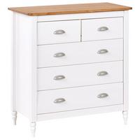 KOMMODE mit 5 Schubladen Kiefernholz Weiß Shillington - Weiß, Holz (79/83/40cm) - Beliani
