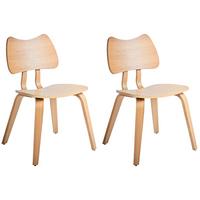 ESSZIMMERSTUHL 2er-Set Hellbraun Diana - Hellbraun, Holz (53/81/56cm) - Beliani