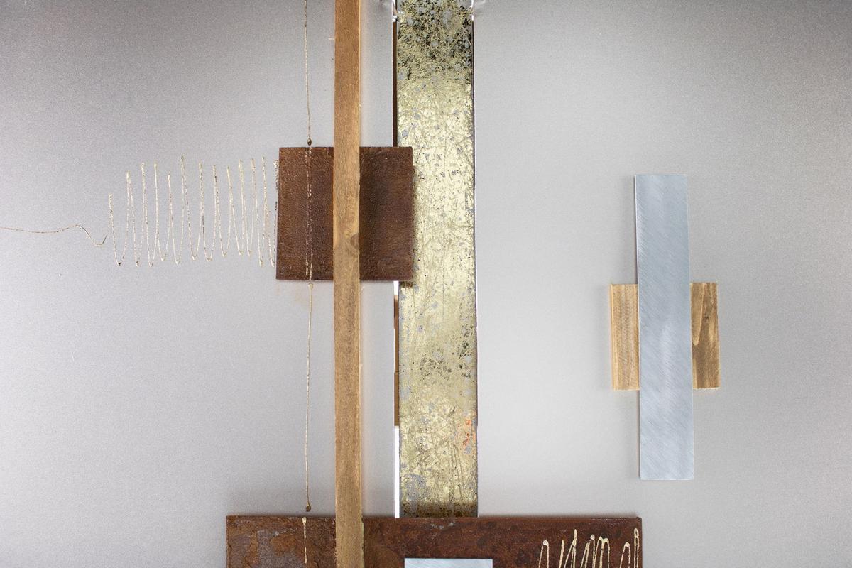 WANDDEKO Gold 83/83 cm - Goldfarben/Braun, Metall (2/83/6cm) - KUNSTLOFT