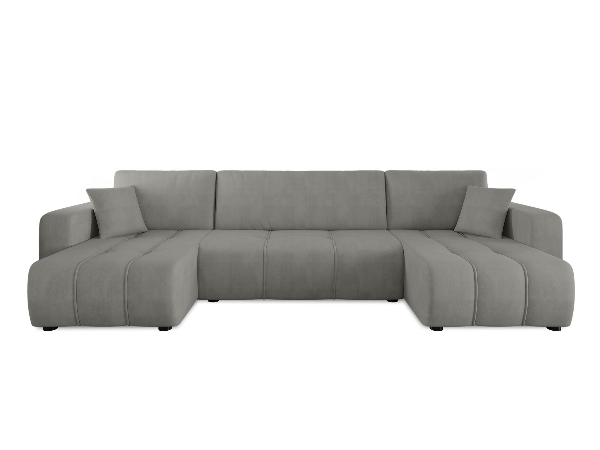 WOHNLANDSCHAFT Dagny - Hellgrau, Holzwerkstoff/Textil (317/85/146cm) - Fun Möbel