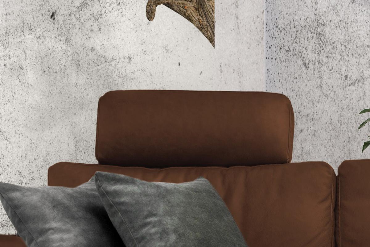 ECKSOFA XL MOTORISCHER RELAXFUNKTION LOLA Braun Leder Relaxfunktion - Schwarz/Braun, Leder (304/178cm) - KAWOLA