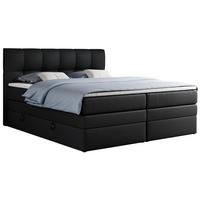 BOXSPRINGBETT ALVIN KING 140/200 Schwarz Kunstleder - H3 - Schwarz, Holz/Textil (140/200cm) - MKS