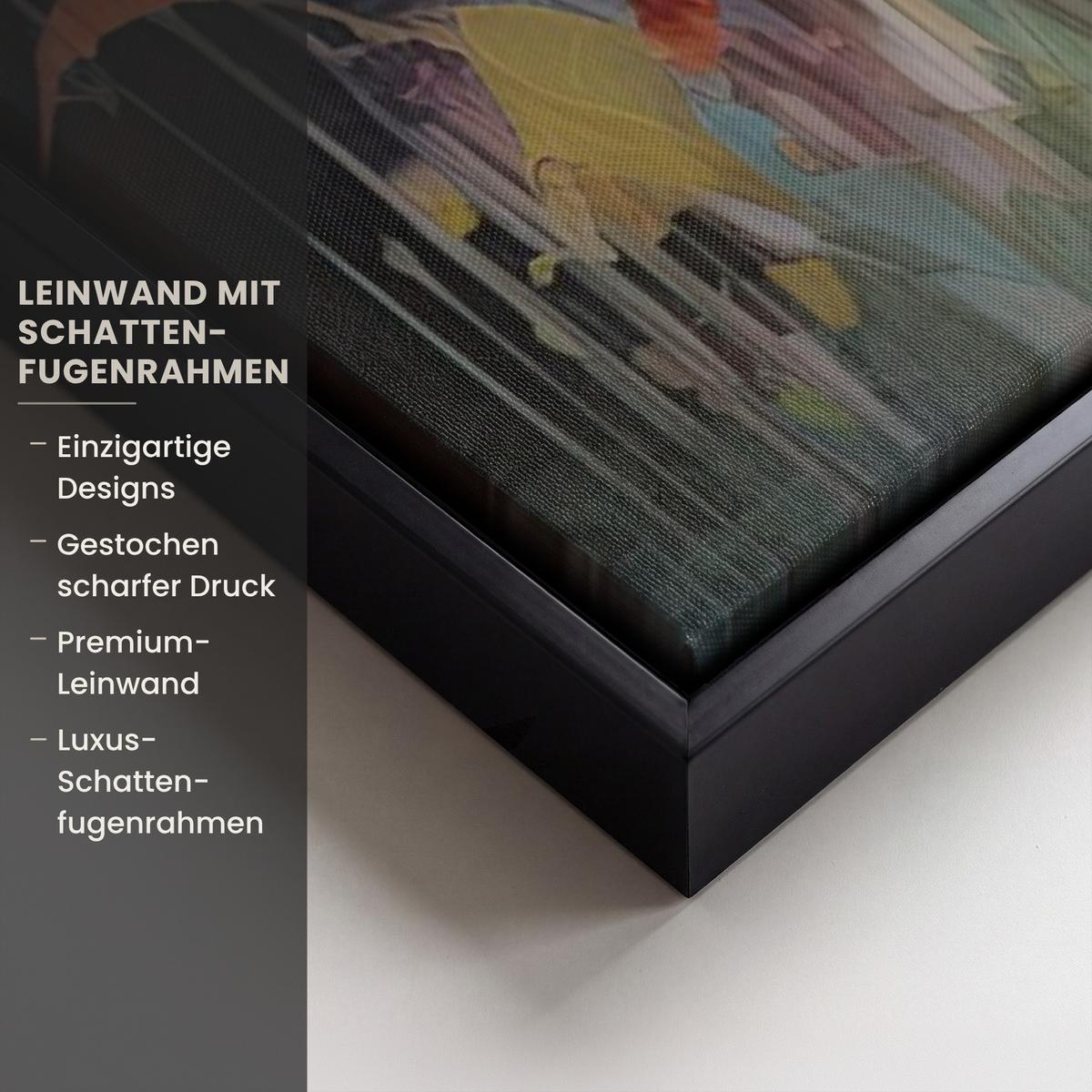 LEINWAND Bilder mit Rahmen - Blumen - Aquarell - Kunst - Botanisch - Natur - 90x60 - Orange, Textil (90/60cm) - MuchoWow